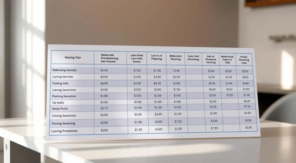 Tabela de preço para desentupimento