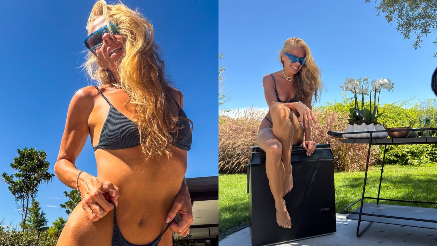 Adriane Galisteu exibe bronzeado de biquíni no feriado