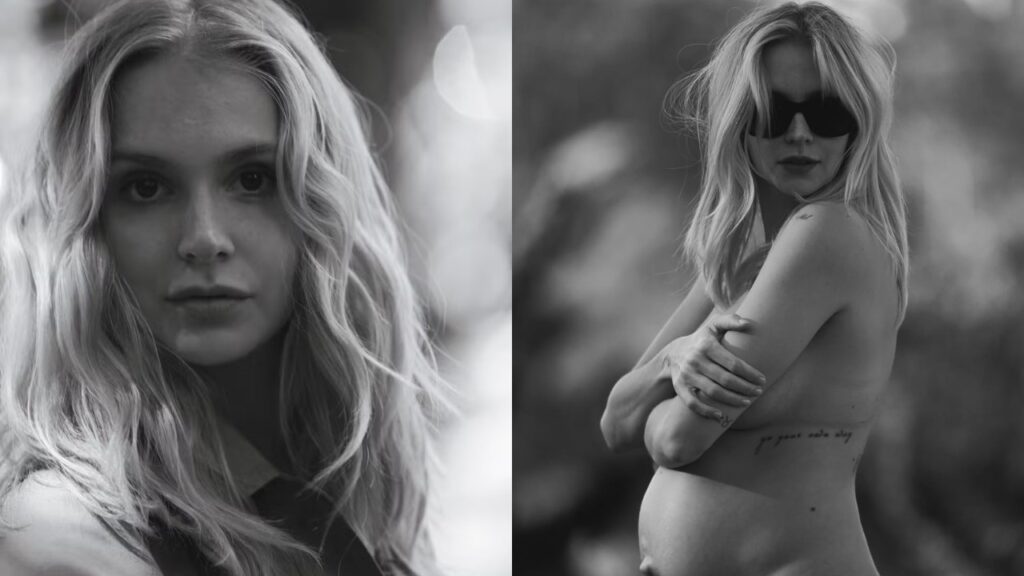 Isa Scherer posa nua grávida do terceiro filho