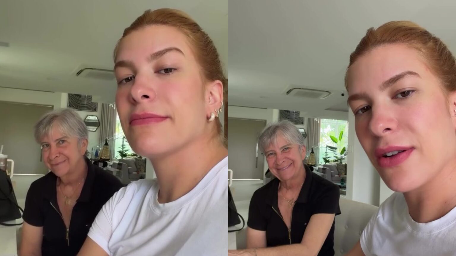 Lore Improta relata falta de ar no 9º mês com ajuda da mãe