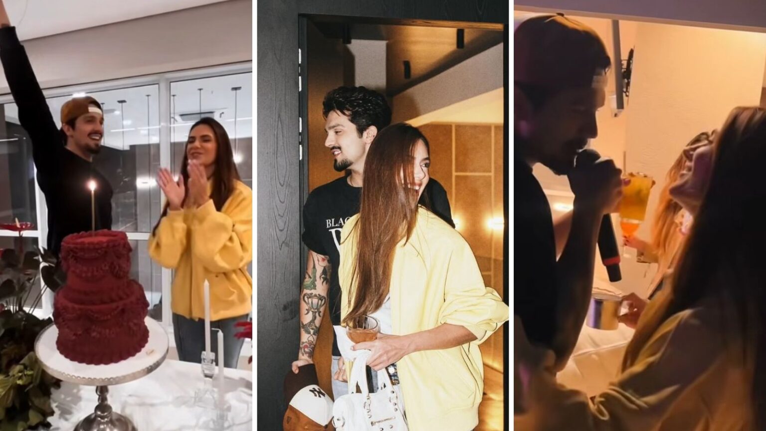 Luan Santana faz festa surpresa e serenata para Jade