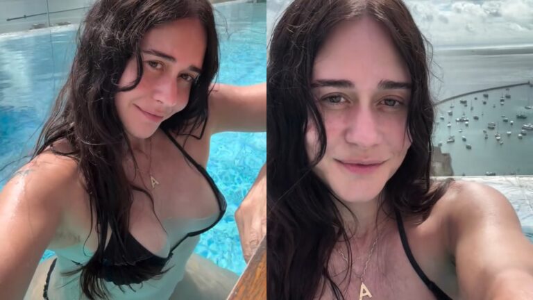 Alessandra Negrini de biquíni celebra folga em Salvador
