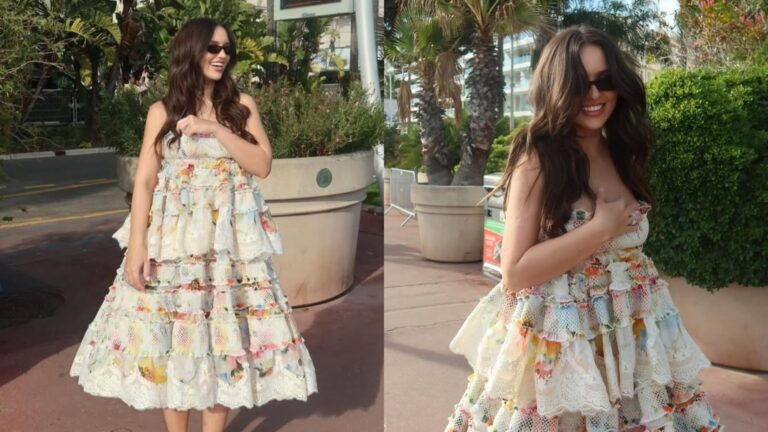 Rafa Kalimann encanta com look florido em Cannes
