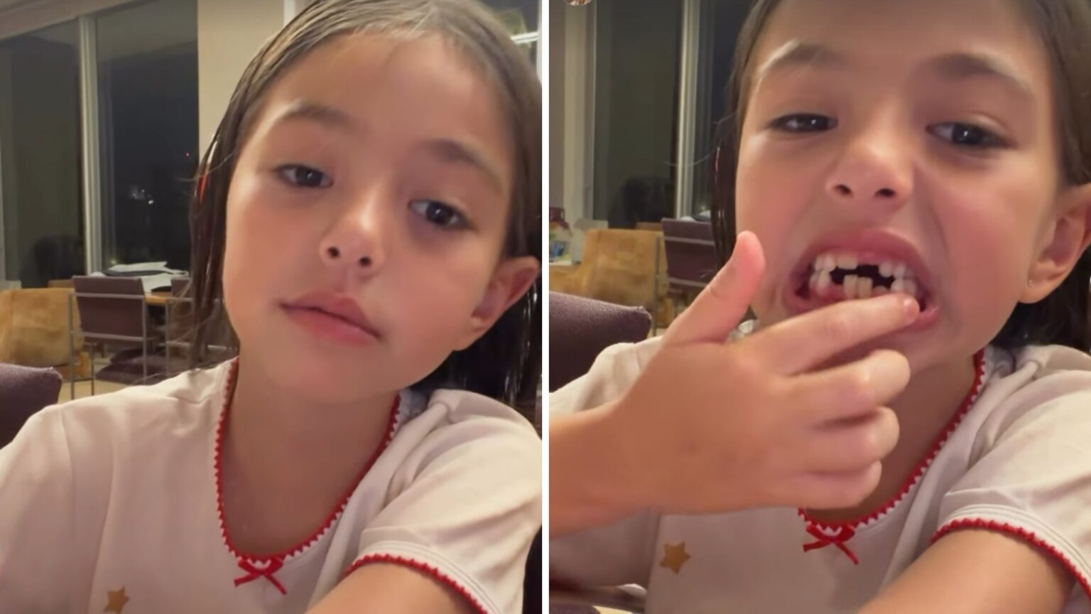 Sabrina Sato lê com filha e brinca com dentes caídos