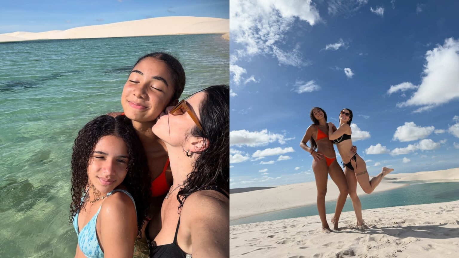 Samara Felippo viaja com filhas aos Lençóis Maranhenses