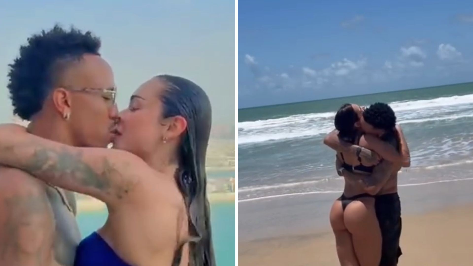 Tainá Militão dá beijão em Éder e manda recado emocionante