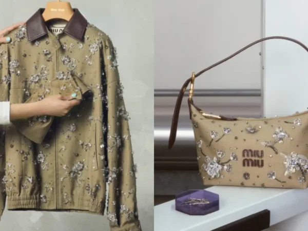 Miu Miu transforma camisas e calças cáqui em luxo sustentável