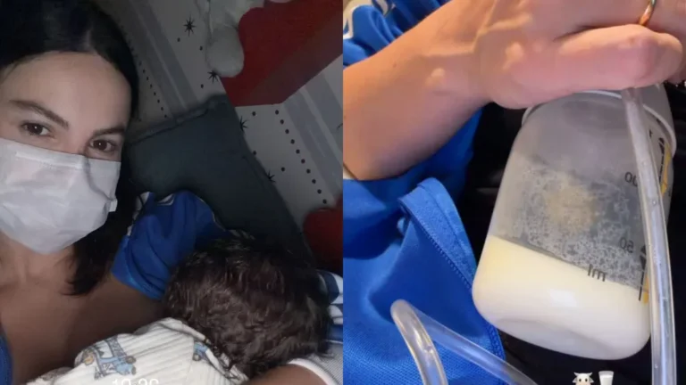 Sthefany Brito torce pelo Brasil enquanto cuida do filho recém-nascido