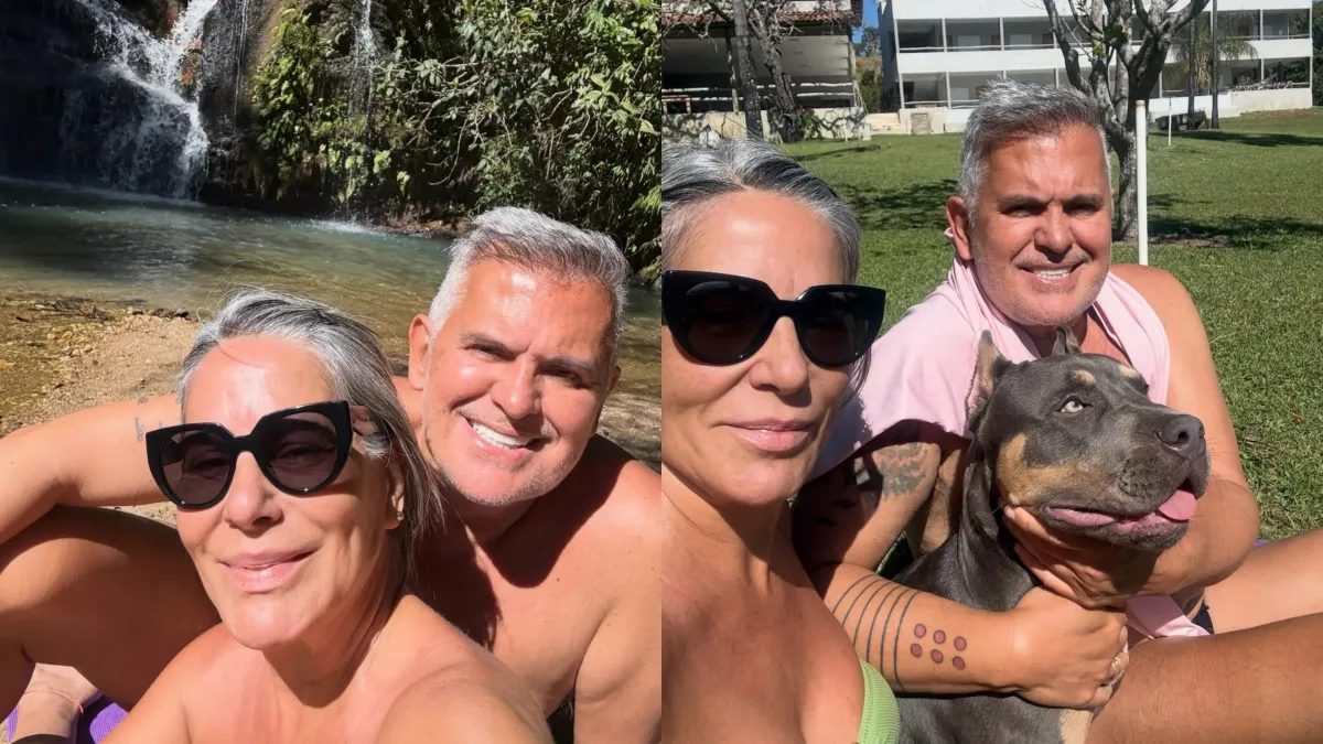 Gloria Pires curte dia de sol em cachoeira: 'Paraíso