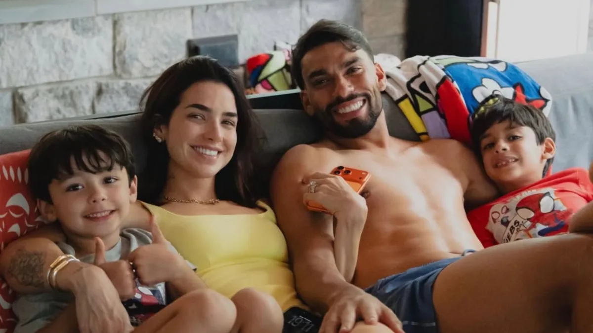 Duda Fournier celebra família com Lucas Paquetá e os filhos