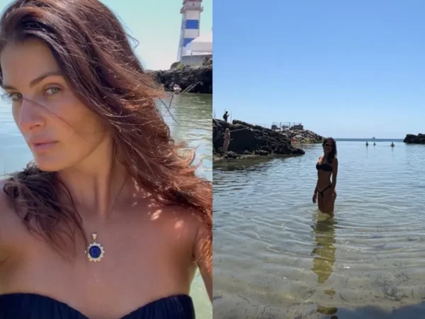 Isabeli Fontana renova bronzeado em dia de sol em Portugal