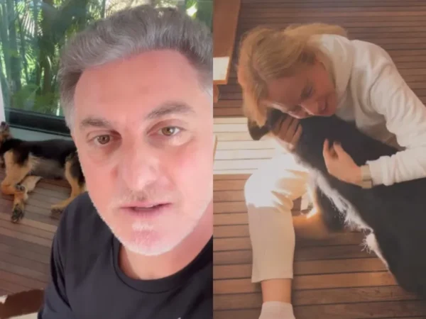Angélica volta de retiro e é recebida por Huck e cachorro