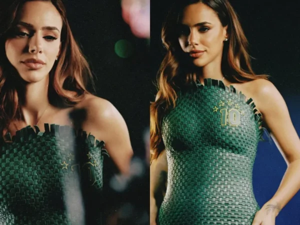 Bruna Biancardi usa look verde texturizado na Copa 2026