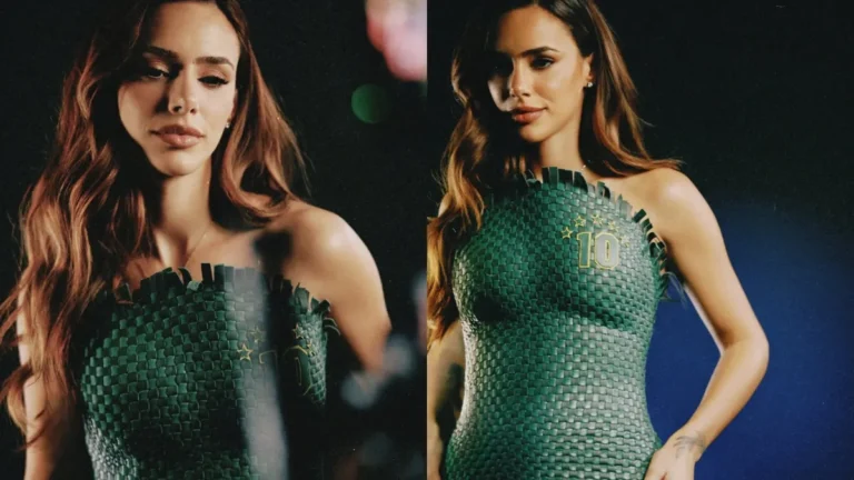 Bruna Biancardi usa look verde texturizado na Copa 2026