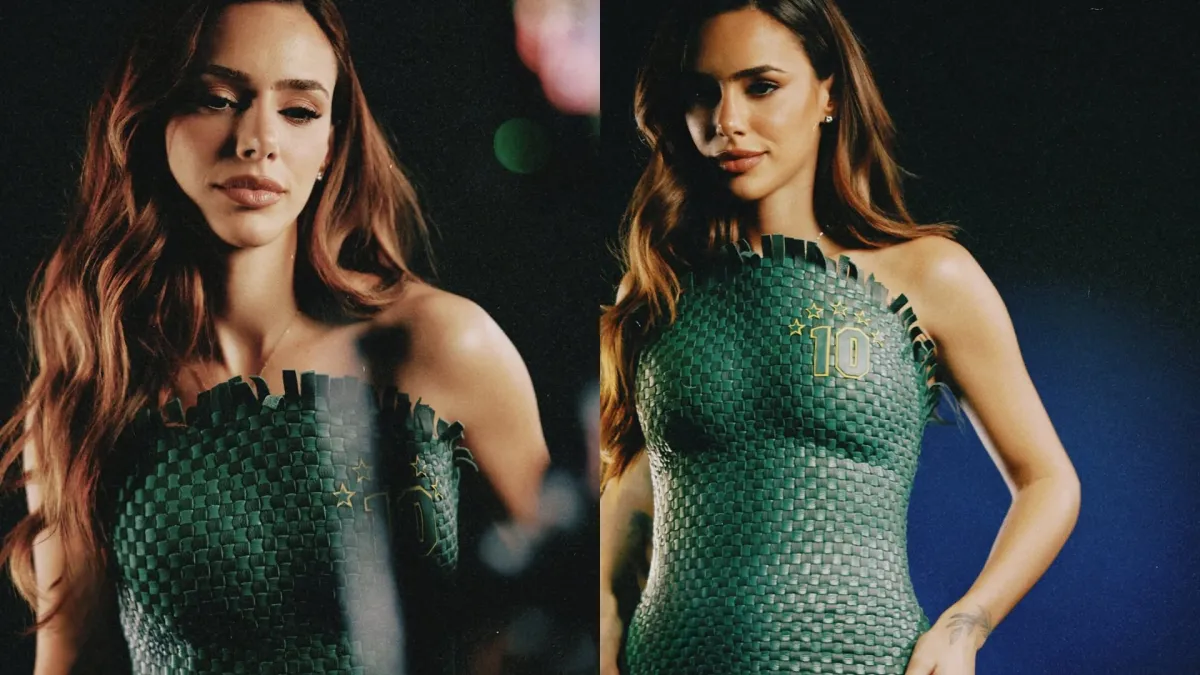 Bruna Biancardi usa look verde texturizado na Copa 2026