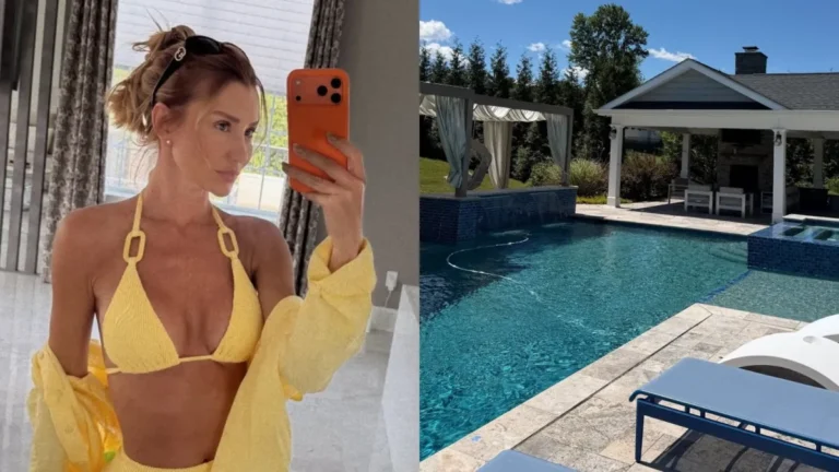 Ana Paula Siebert exibe biquíni amarelo na Filadélfia