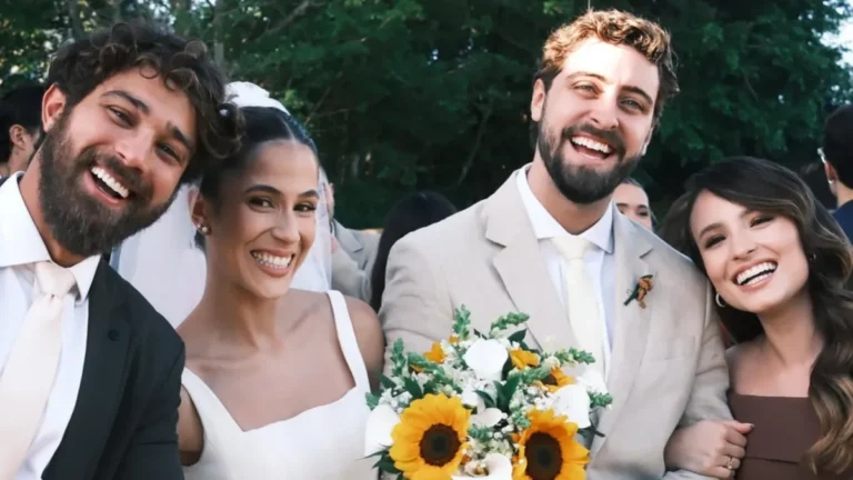 Larissa Manoela e André Frambach em casamento de amigos