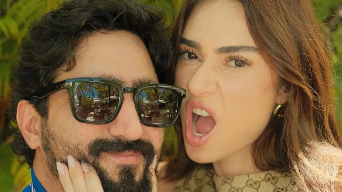 Thaila Ayala e Renato Góes chegam a Miami para a Copa