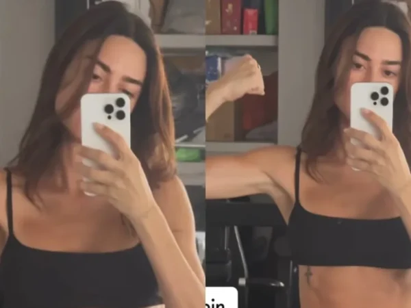 Thaila Ayala volta à academia e exibe abdômen: 'Agora vai