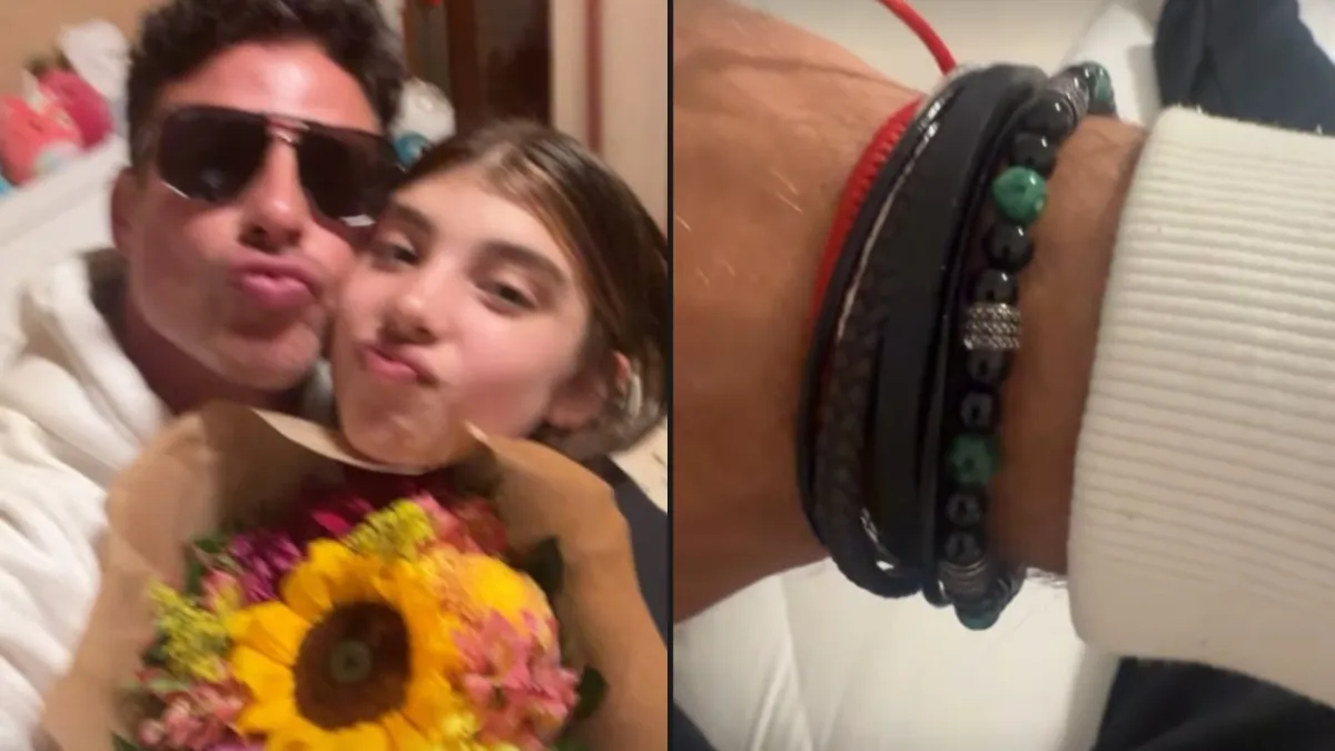 Filha de Cauã Reymond e Grazi Massafera o presenteia com mimo de viagem