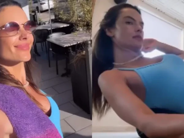 Alessandra Ambrosio sua muito em treino de abdômen