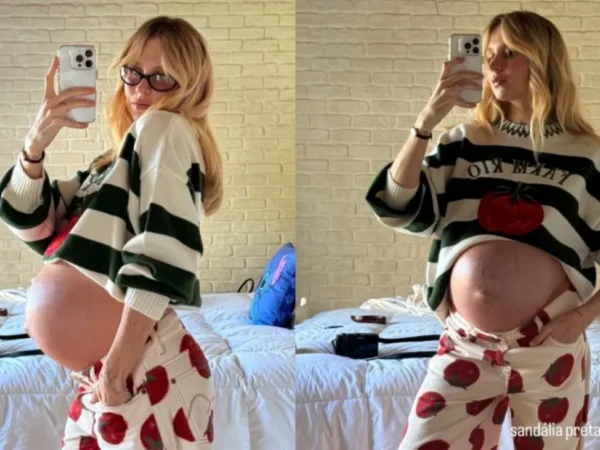 Isabella Scherer exibe barrigão e pede ajuda para look