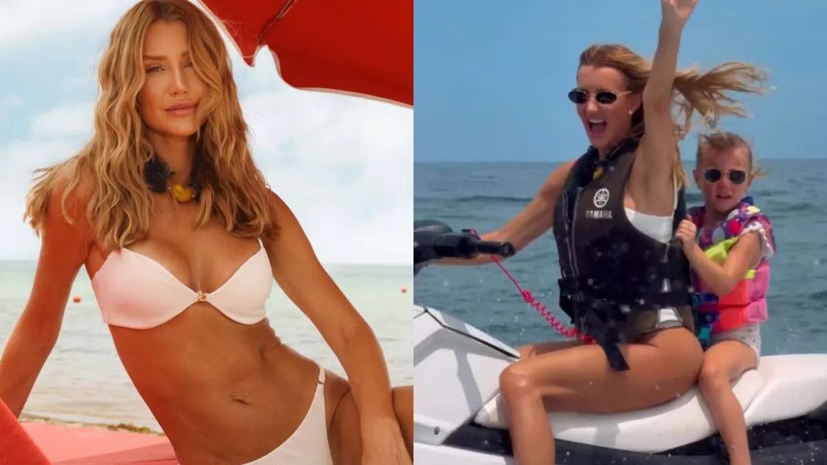 Ana Paula Siebert renova bronzeado em Miami e pilota jet ski com a filha