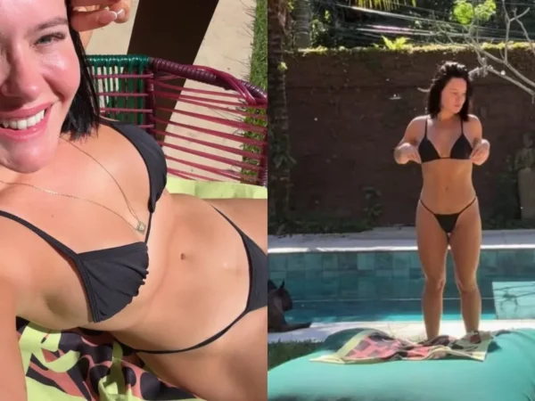 Mari Bridi curte dia de sol na mansão sustentável da mãe