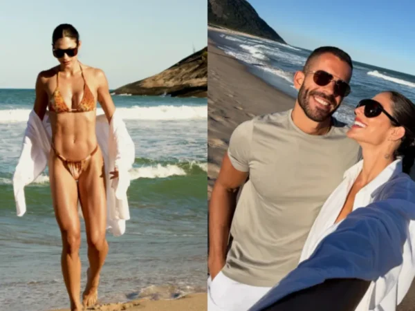 Mari Gonzalez e Pipo Marques curtem dia de sol na praia