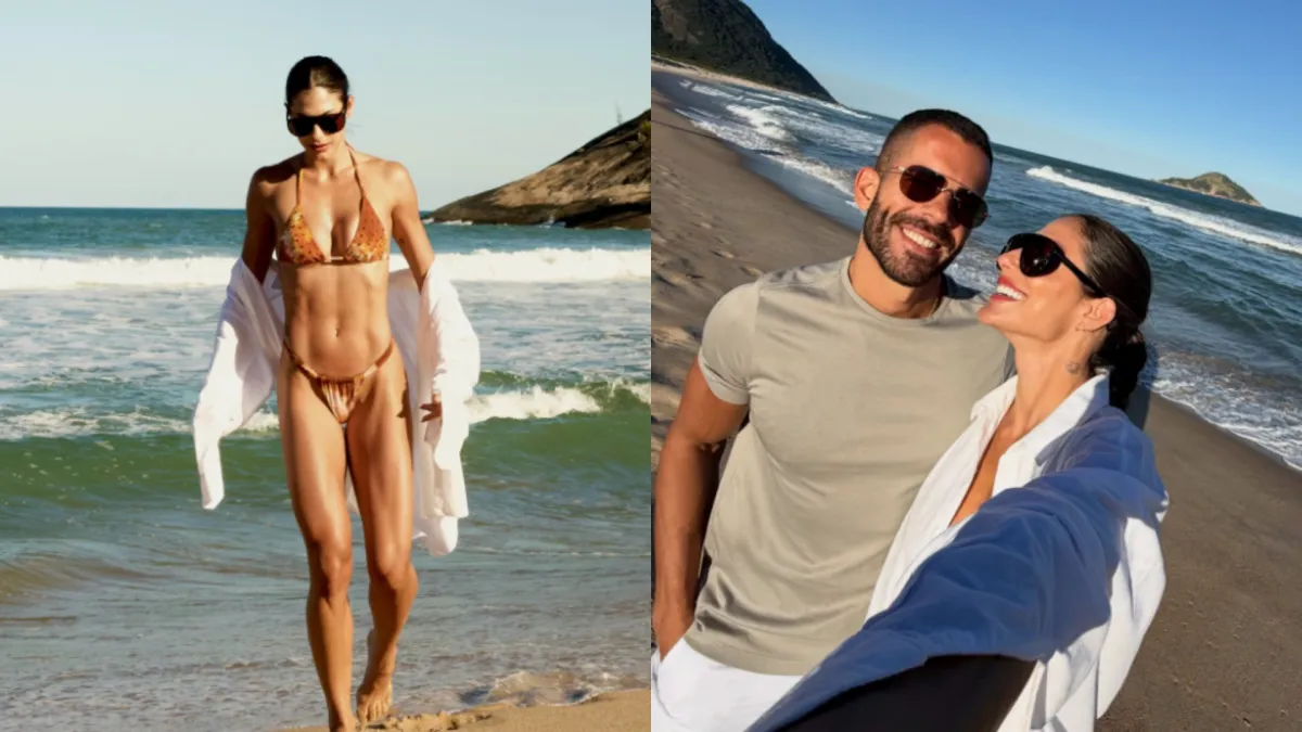 Mari Gonzalez e Pipo Marques curtem dia de sol na praia