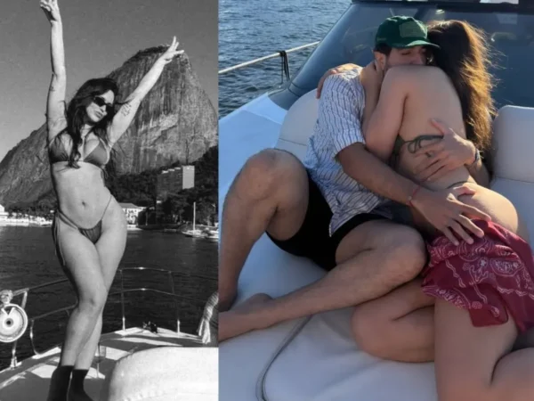 Rafa Kalimann curte passeio de lancha no Rio com a filha