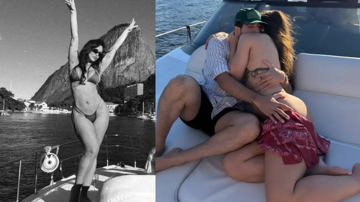 Rafa Kalimann curte passeio de lancha no Rio com a filha