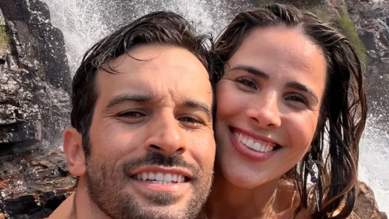 Wanessa Camargo surge em clima de romance com Bruno Bevan em cachoeira