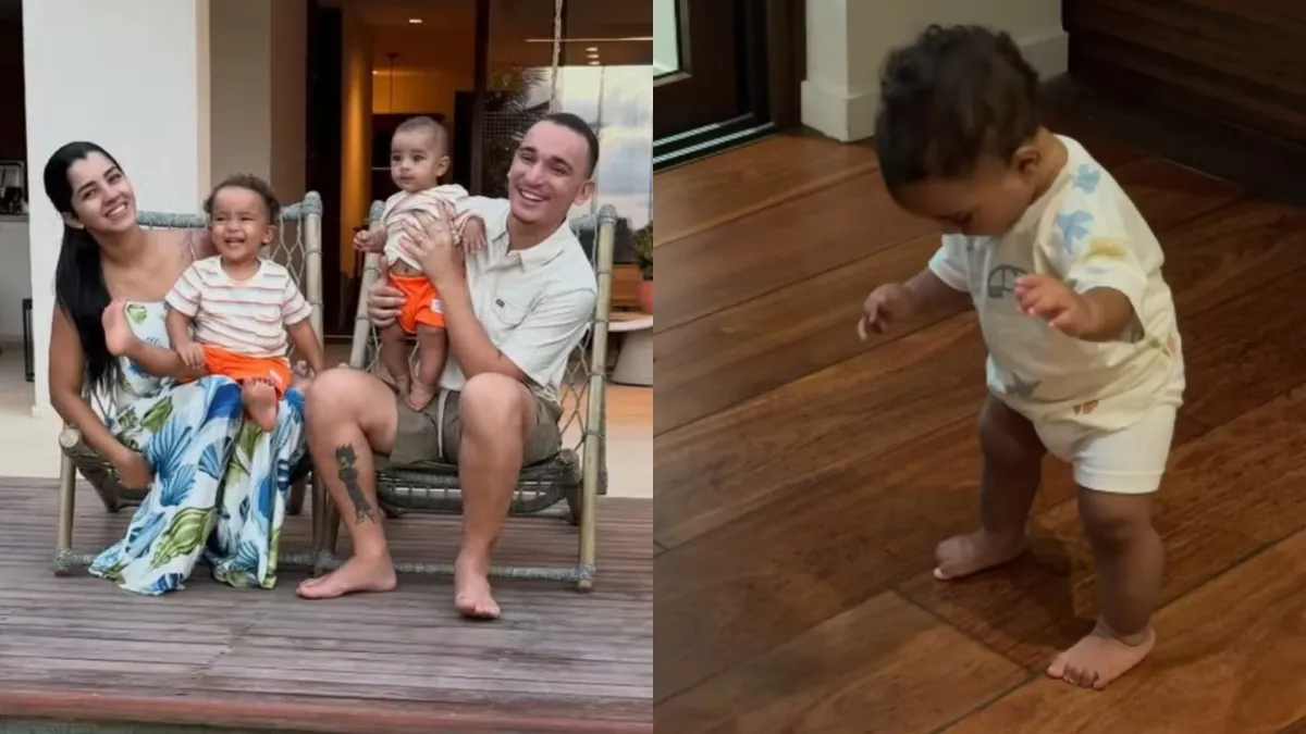 Ary Mirelle celebra primeiros passinhos do filho com João Gomes