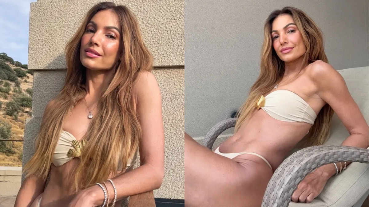 Patrícia Poeta renova o bronzeado de biquíni