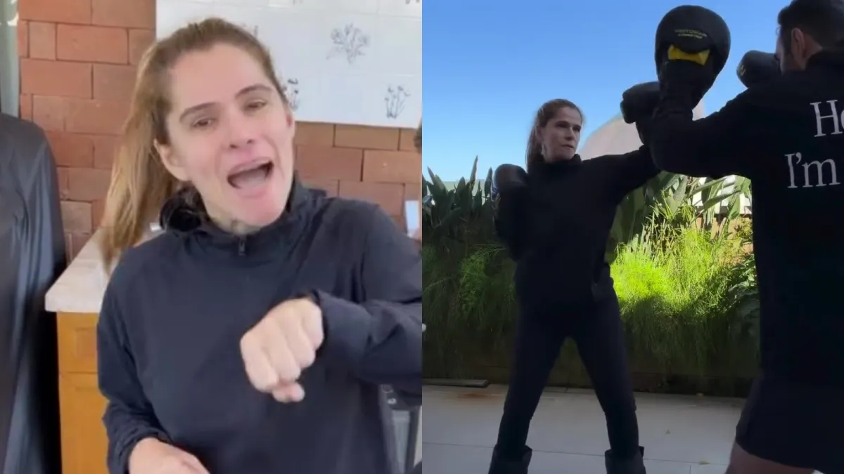 Ingrid Guimarães desabafa no boxe e revela truque contra desânimo