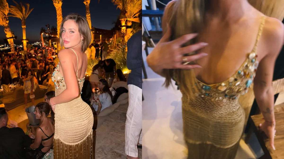 Bruna Griphao encanta com vestido cravejado na Grécia: 'Maravilhosa