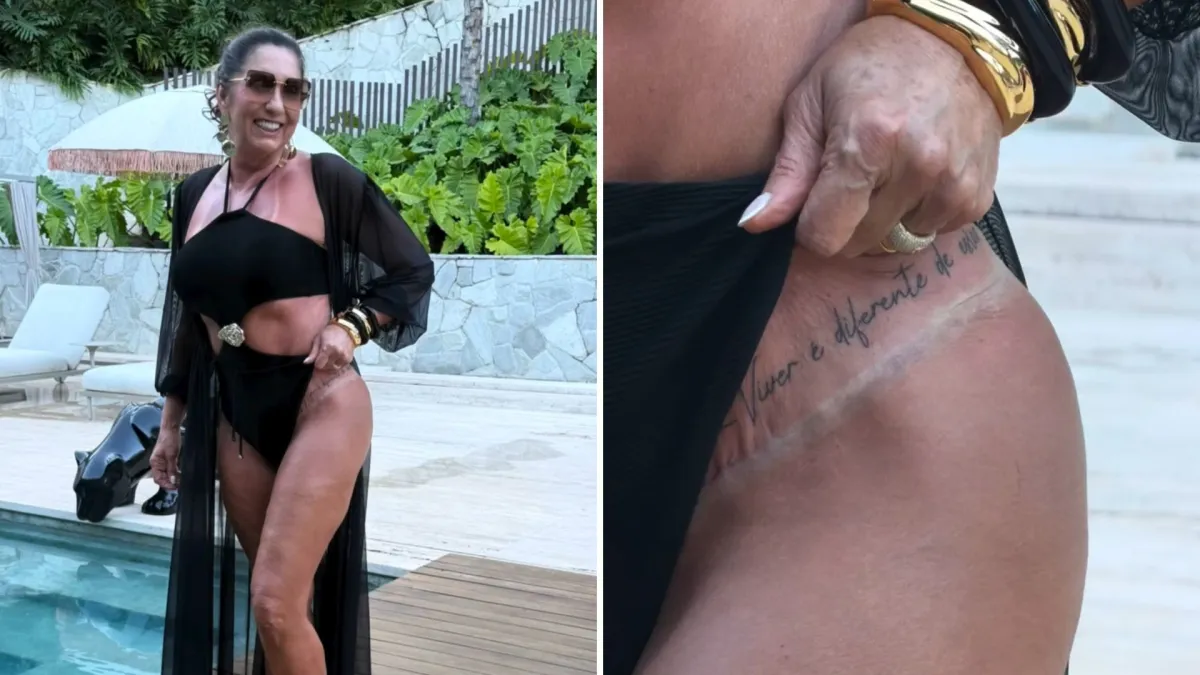 Mãe de Virginia Fonseca exibe tatuagem após plásticas