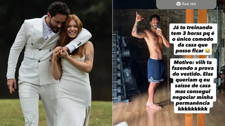 Eliezer brinca ao ser 'confinado' durante prova de vestido de Viih Tube