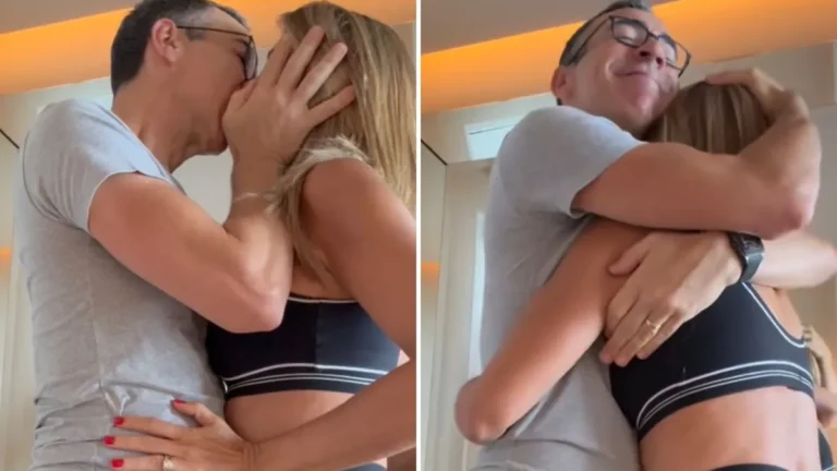 Ticiane Pinheiro e Tralli trocam carinhos em vídeo: 'Chamego gostoso