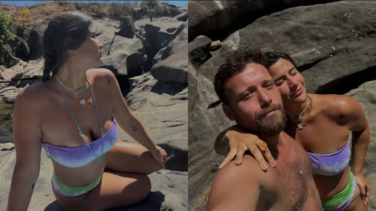 Giulia Costa surge de biquíni em clima de romance com namorado